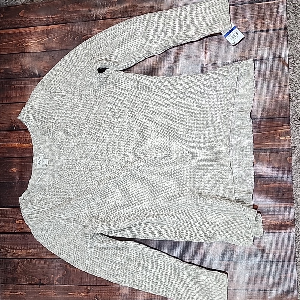 Womens almond beige long sleeve sweater